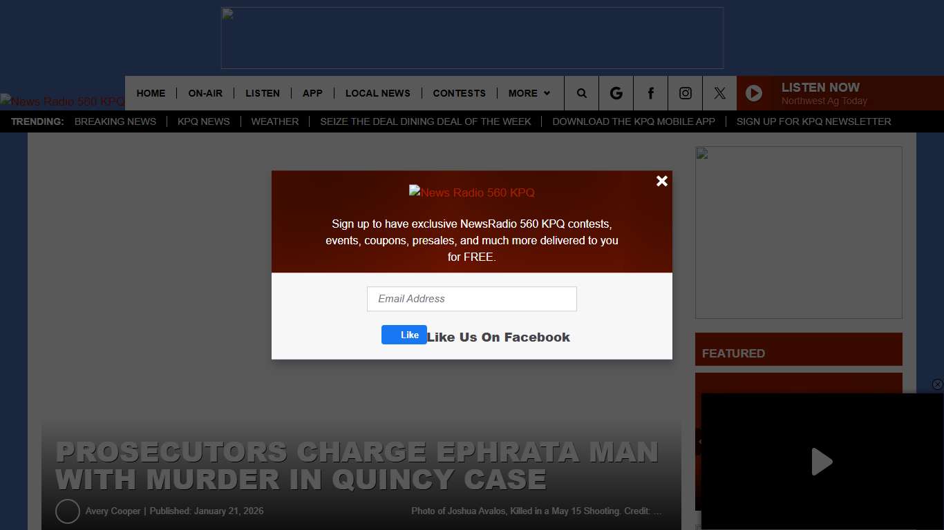 Ephrata Man Charged With Murder in Quincy Shooting